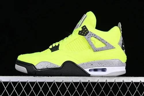 All categories Air Jordan Jordan series basketball shoes Air Jordan 4 Air Jordan 4 Retro "Bred Reimagined" AJ4 Joe 4 fluorescent yellow tennis felt upper DV6773-700